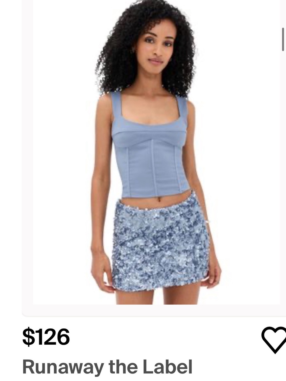 Runaway the label Blue Corset-Style Tank Top